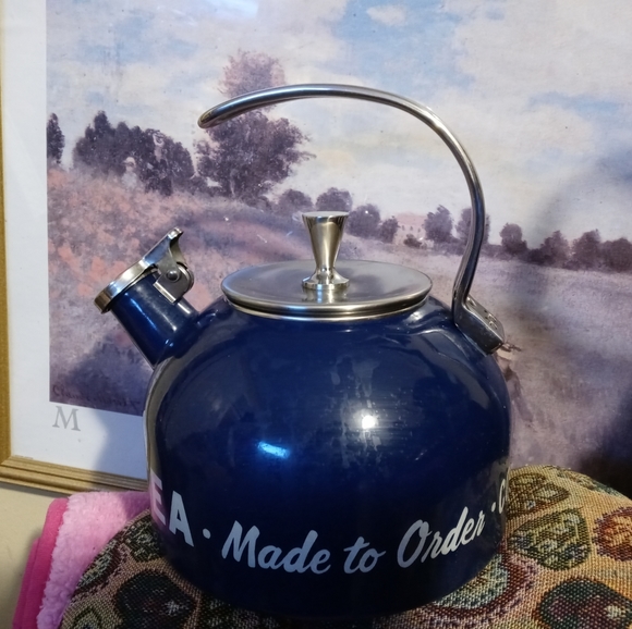 🏫☕KATE SPADE N.Y. BLUE TEA KETTLE🍵COLLECTIBLE VINTAGE CLOSEOUT. - Picture 15 of 16